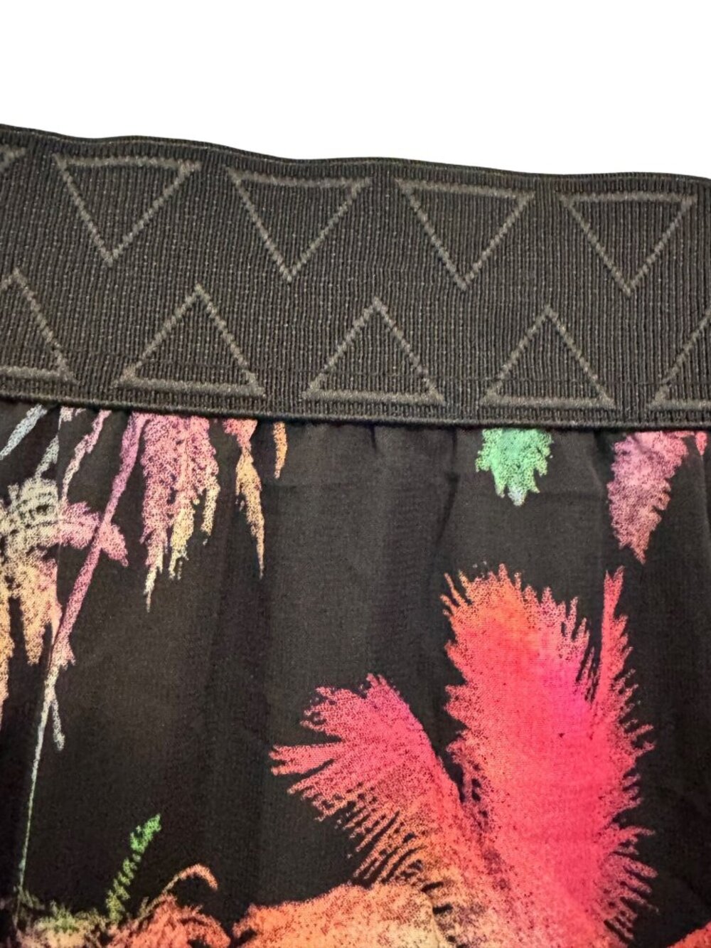 LuLaRoe Womens Palm Tree Print Black Elastic Waist Flowy Midi Skirt Size L - Picture 5 of 7